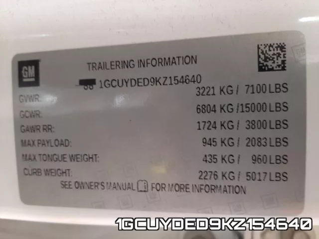1GCUYDED9KZ154640 фото 2