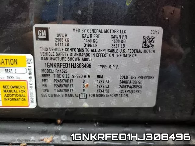 1GNKRFED1HJ308496 фото 2