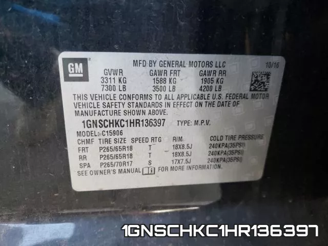 1GNSCHKC1HR136397 фото 2