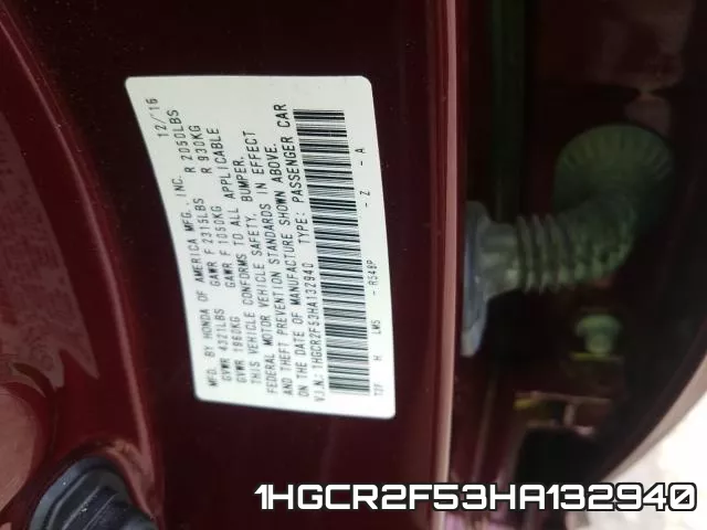 1HGCR2F53HA132940 фото 2