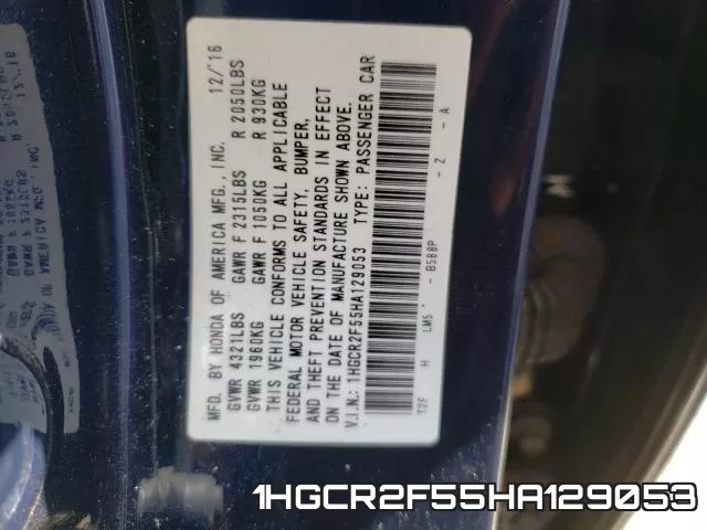 1HGCR2F55HA129053 фото 2
