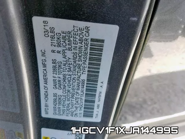 1HGCV1F1XJA144995 фото 2