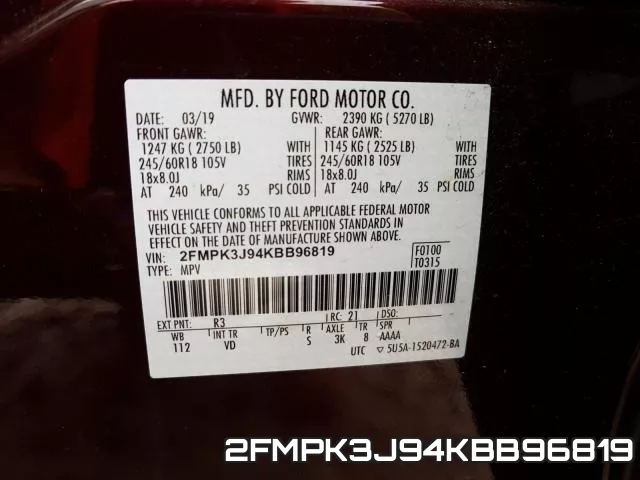 2FMPK3J94KBB96819 фото 2