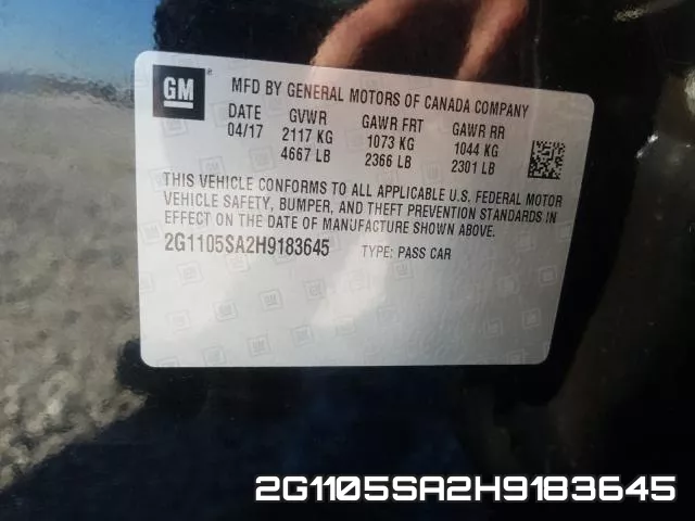 2G1105SA2H9183645 фото 2