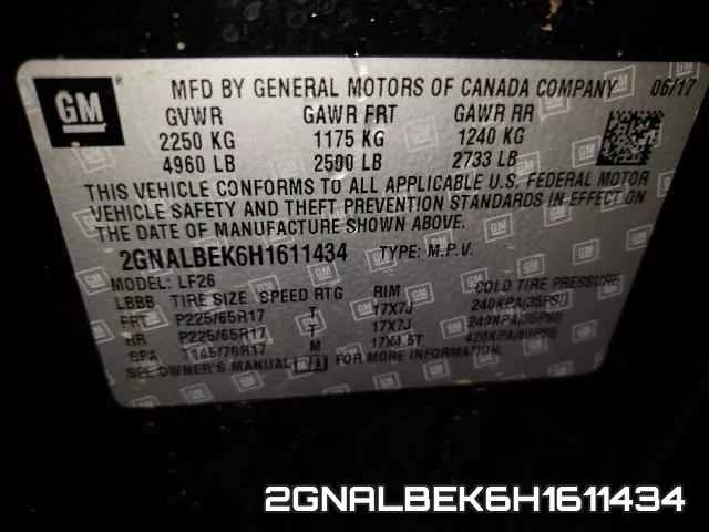 2GNALBEK6H1611434 фото 2