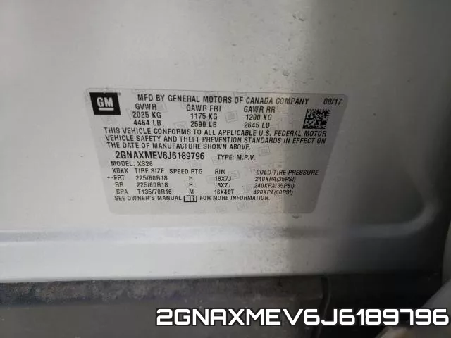 2GNAXMEV6J6189796 фото 2