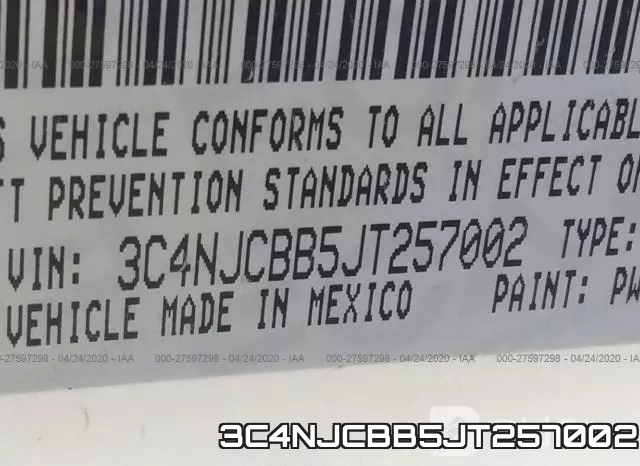 3C4NJCBB5JT257002 фото 10