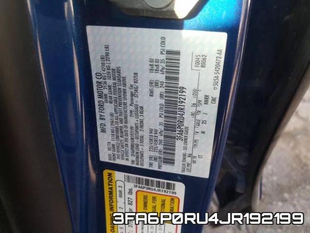 3FA6P0RU4JR192199 фото 2