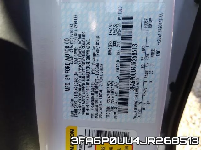 3FA6P0UU4JR268513 фото 2