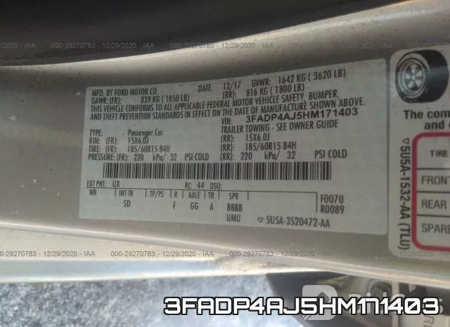 3FADP4AJ5HM171403 фото 10