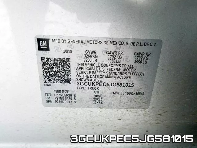 3GCUKPEC5JG581015 фото 2