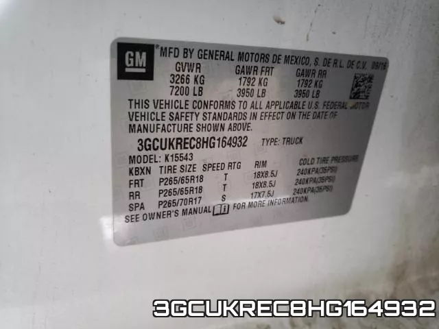 3GCUKREC8HG164932 фото 2