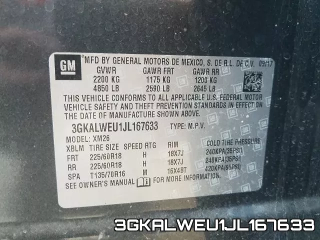 3GKALWEU1JL167633 фото 2