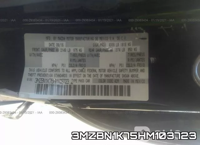 3MZBN1K75HM103723 фото 9