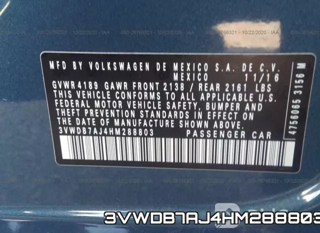 3VWDB7AJ4HM288803 фото 10