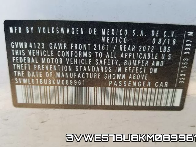 3VWE57BU8KM089961 фото 2
