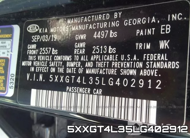 5XXGT4L35LG402912 фото 8