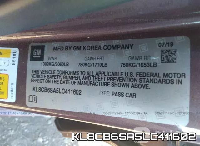 KL8CB6SA5LC411602 фото 9