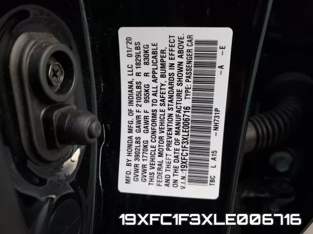 19XFC1F3XLE006716 фото 2