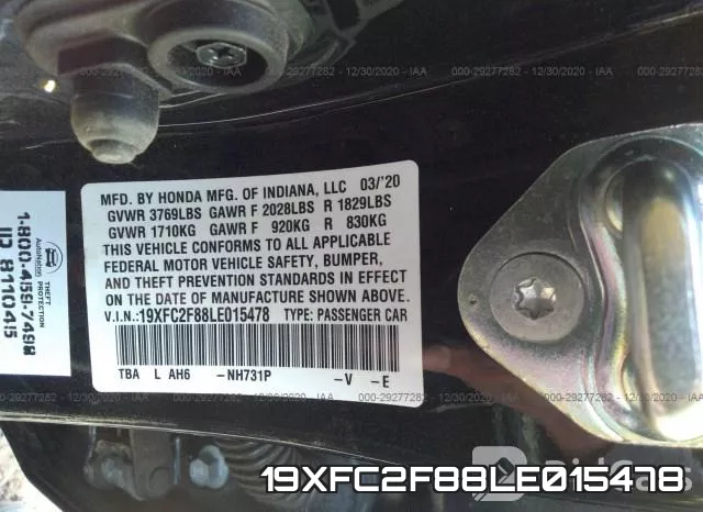 19XFC2F88LE015478 фото 9