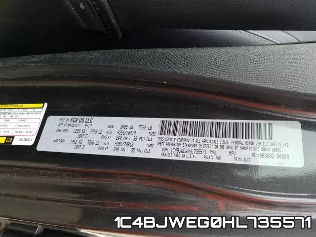 1C4BJWEG0HL735571 фото 2