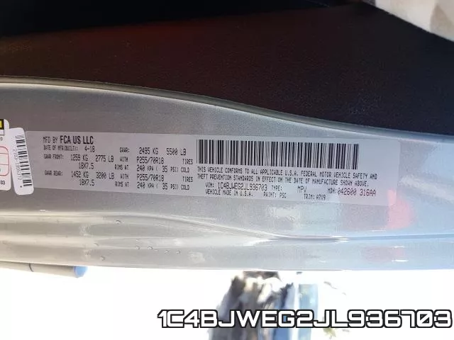 1C4BJWEG2JL936703 фото 2
