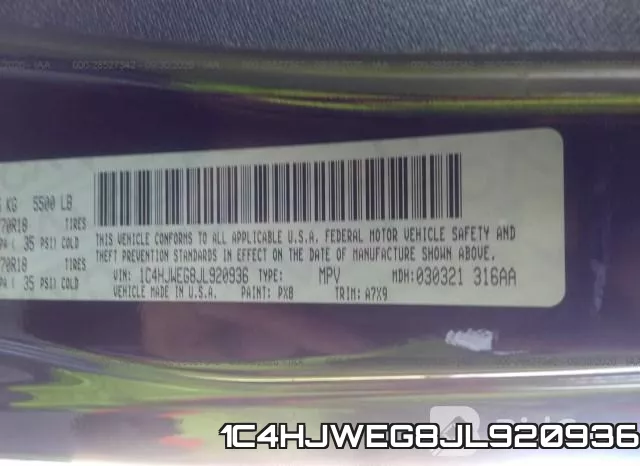 1C4HJWEG8JL920936 фото 8