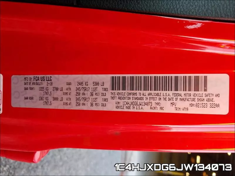 1C4HJXDG6JW134073 фото 2
