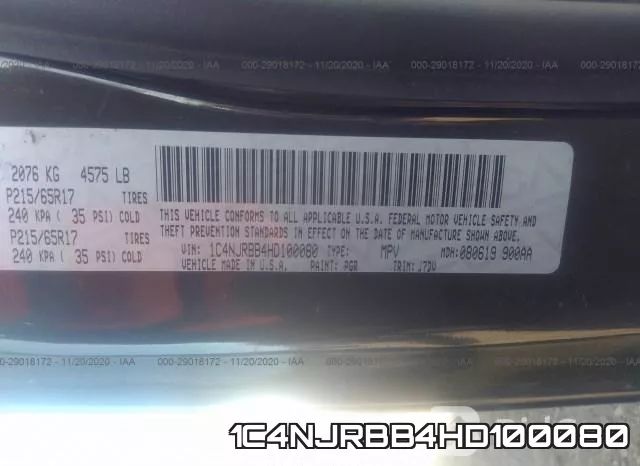 1C4NJRBB4HD100080 фото 9