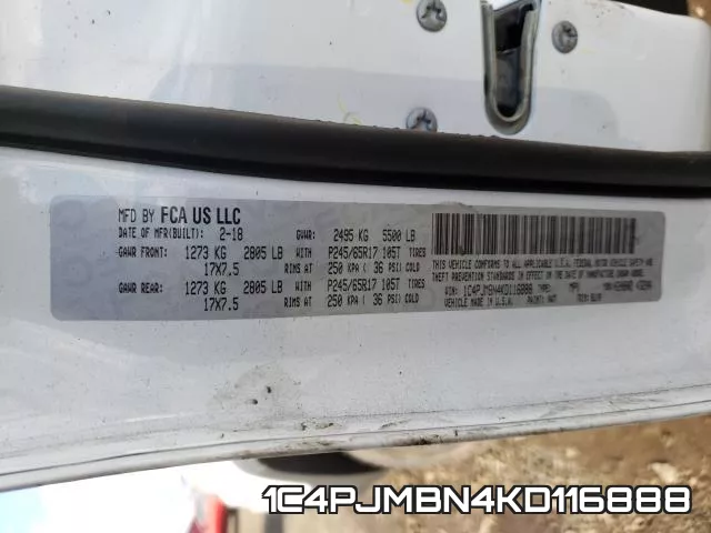 1C4PJMBN4KD116888 фото 2