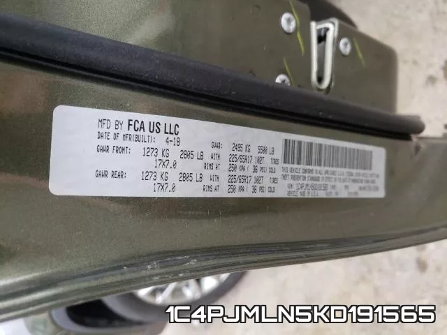 1C4PJMLN5KD191565 фото 2