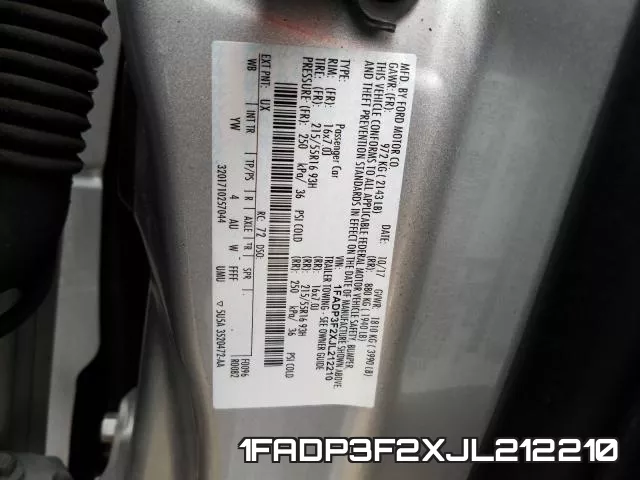 1FADP3F2XJL212210 фото 2