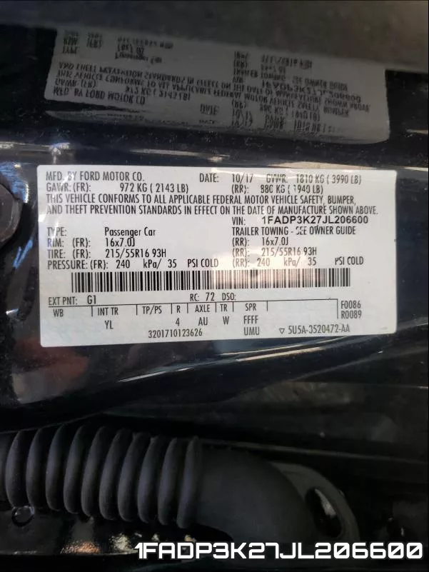 1FADP3K27JL206600 фото 2