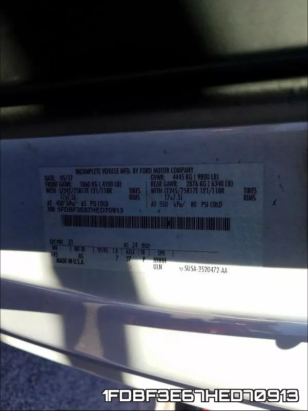1FDBF3E67HED70913 фото 2
