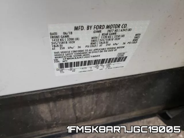 1FM5K8AR7JGC19005 фото 2