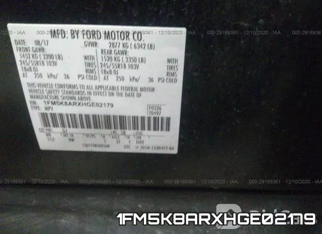 1FM5K8ARXHGE02179 фото 10