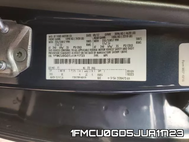 1FMCU0GD5JUA11723 фото 2