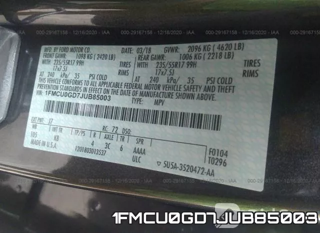 1FMCU0GD7JUB85003 фото 10
