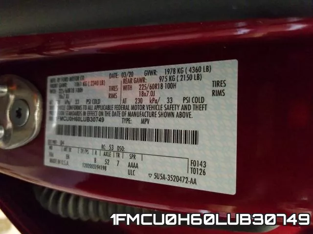 1FMCU0H60LUB30749 фото 2