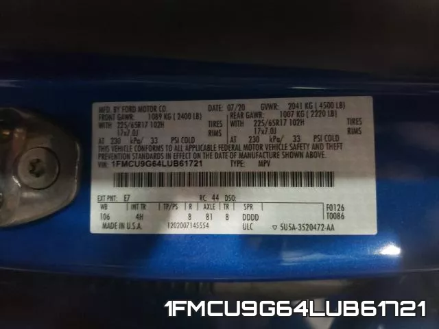 1FMCU9G64LUB61721 фото 2