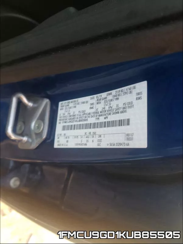 1FMCU9GD1KUB85505 фото 2