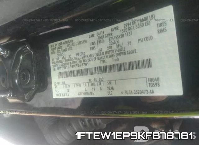 1FTEW1EP9KFB78781 фото 9