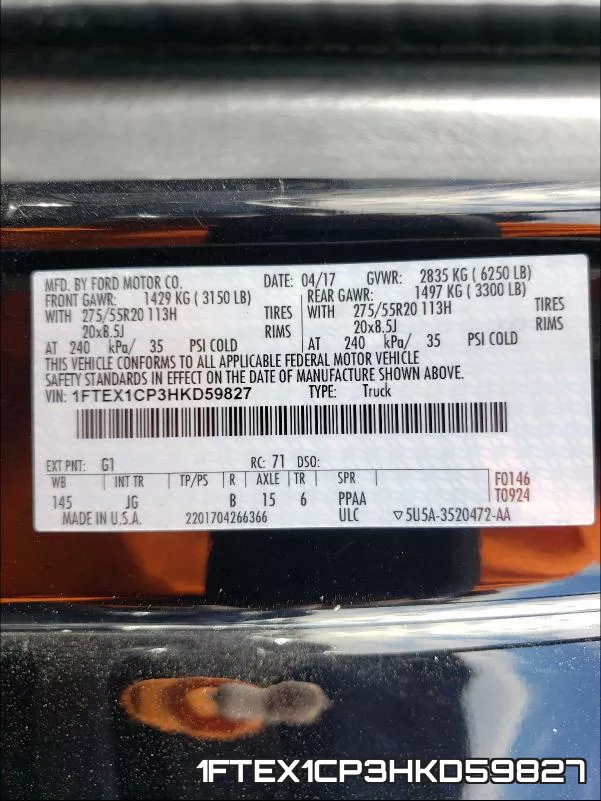 1FTEX1CP3HKD59827 фото 2