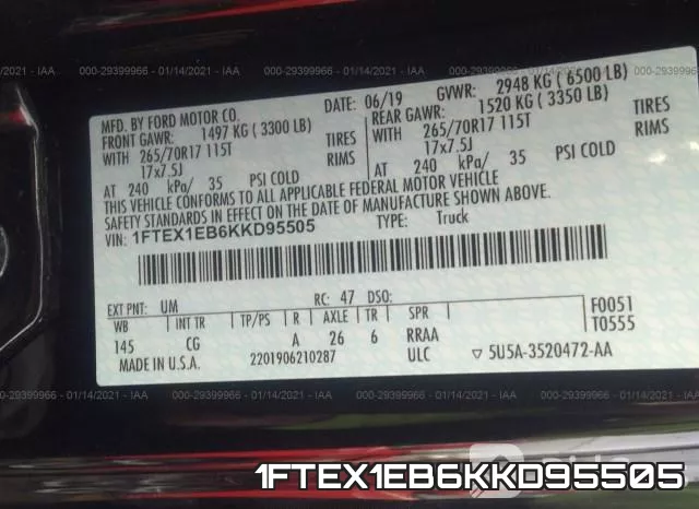 1FTEX1EB6KKD95505 фото 9