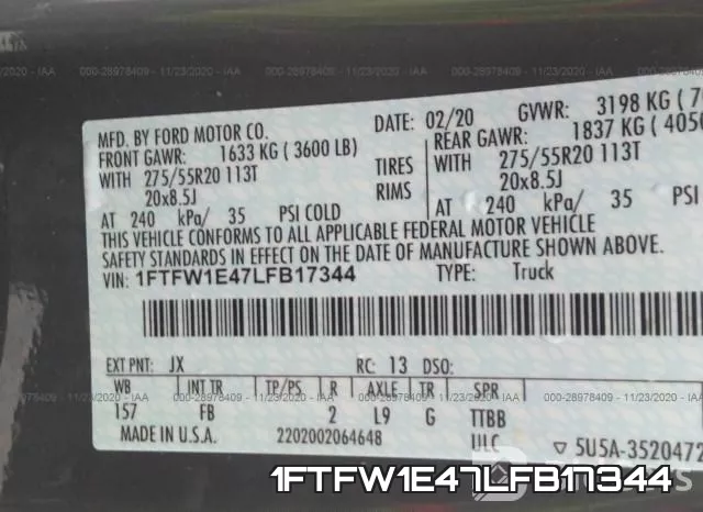 1FTFW1E47LFB17344 фото 10