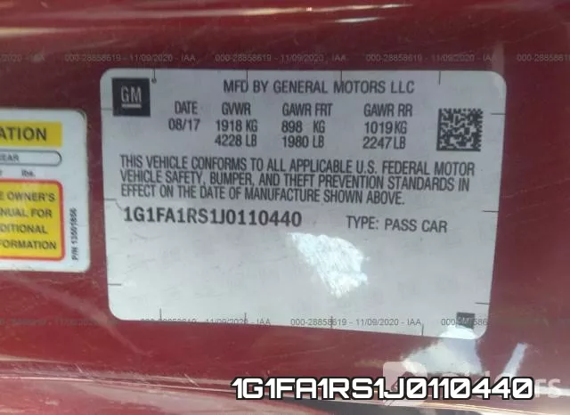 1G1FA1RS1J0110440 фото 10