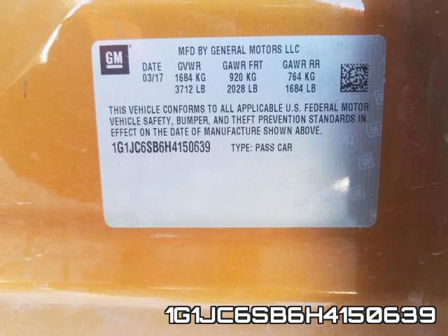1G1JC6SB6H4150639 фото 2