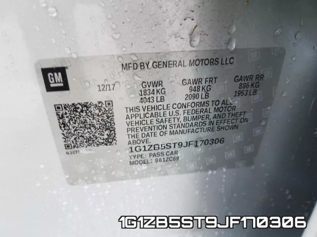 1G1ZB5ST9JF170306 фото 2