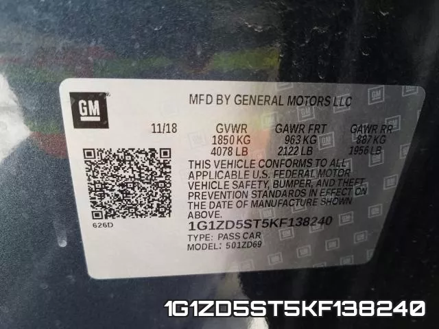 1G1ZD5ST5KF138240 фото 2