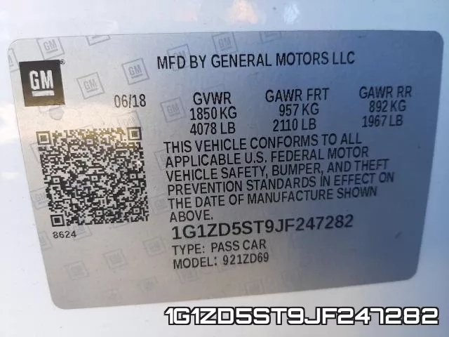 1G1ZD5ST9JF247282 фото 2